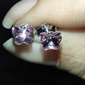 Viennois Butterfly Earrings Swarovski Crystal Sterling